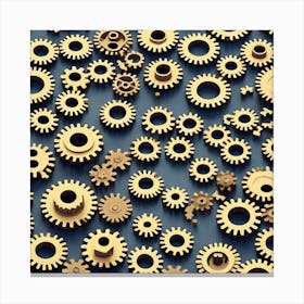 Realistic Gear Flat Surface Pattern For Background Use Isometric Digital Art Smog Pollution Tox Canvas Print