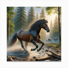 Horse In The Forest 3 Canvas Print
