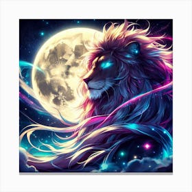 Lion In The Moonlight 2 Canvas Print
