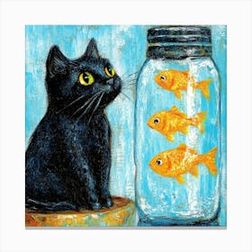 Goldfish In A Jar Art Canvas Print