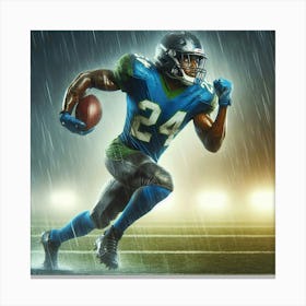 The Power of the Run: A Tribute to the Strength and Determination of Football Players Canvas Print