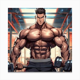 Muscular Bodybuilder 1 Canvas Print