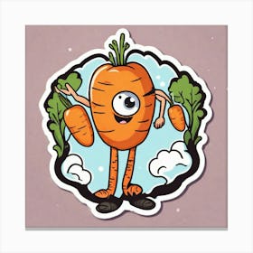 Carrot Sticker Canvas Print