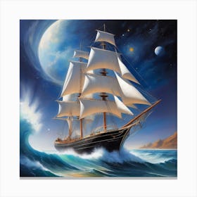 Sailing Ship In The Ocean Canvas Print