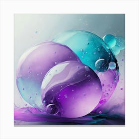 Abstract Purple Bubbles Canvas Print