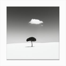 Lone Tree In The Snow Canvas Print