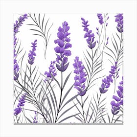 Lavender Flowers Seamless Pattern Canvas Print