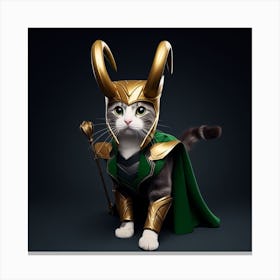 Loki Avangers Cat Canvas Print