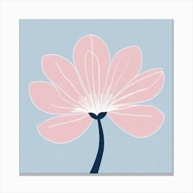 A White And Pink Flower In Minimalist Style Square Composition 9 Canvas Print