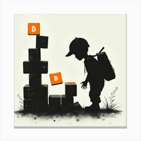 Child Playing With Blocks Canvas Print