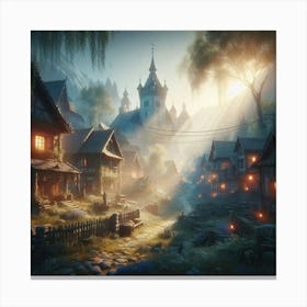 Village In The Woods Canvas Print