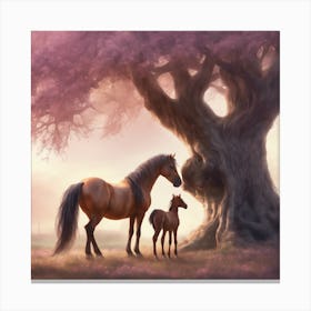 Horse And Foal Canvas Print