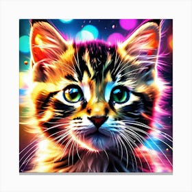 Colorful Kitten Canvas Print