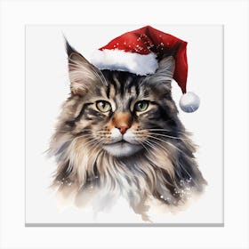 Santa Claus Cat 11 Canvas Print