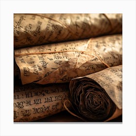 Old Books On A Table 3 Canvas Print