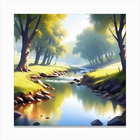 River In The Forest 30 Canvas Print