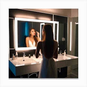 Woman In A Bathroom 2 Canvas Print