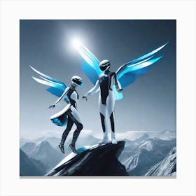 Two Angels On A Mountain 1 Canvas Print