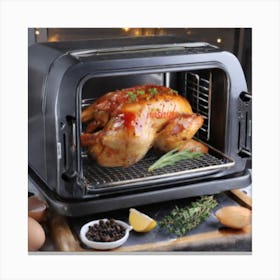 Roasted Chicken In Toaster Oven Canvas Print