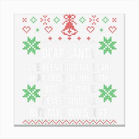 Ugly Christmas Sweater Dear Santa Claus Wish List Canvas Print