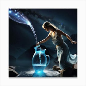 Water Pouring From Jug 1 Canvas Print