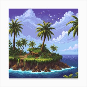 Island Pixel 1 Canvas Print