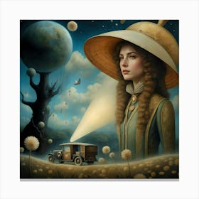 Girl In A Hat Canvas Print