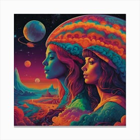 Psychedelic Females Canvas Print