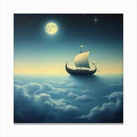 Ship & The Night Sky Canvas Print