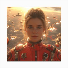 Girl In Space Canvas Print