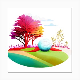 Golf Ball On The Green Canvas Print