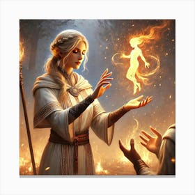 Priestess Kaida Healing Flames Canvas Print