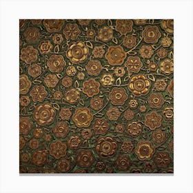 Brown Floral Ornament Pattern Texture Canvas Print