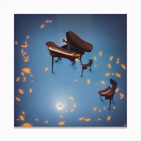 Piano In The Moonlight Canvas Print