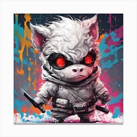 Samurai Pig Canvas Print