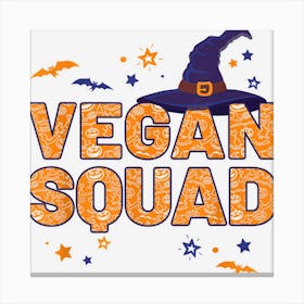 Vegan Squad Witch Halloween Matching Vegetarian Canvas Print