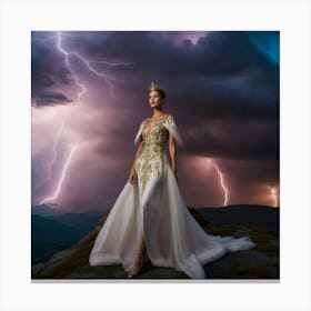 Wedding Dress In A Storm Canvas Print