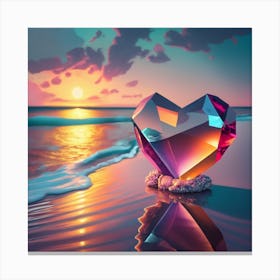 Heart On The Beach Canvas Print