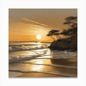 Sunset On The Beach 766 Canvas Print