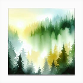 Watercolor Forest Canvas Print