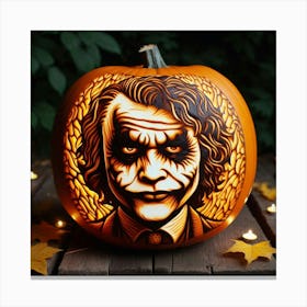 Joker Pumpkin Carving 10 Canvas Print