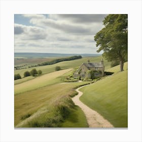 Country House On A Hill art print Canvas Print