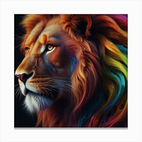 Coloured lion Canvas Print