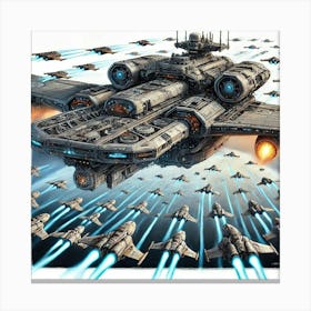 Juggernaut Class Carrier Deploy Drones Iron Commonwealth Canvas Print