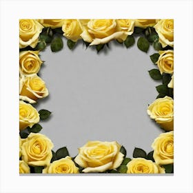 Yellow Roses Frame 9 Canvas Print