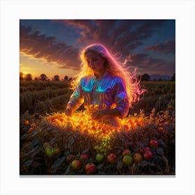 Girl In A Field 1 Canvas Print