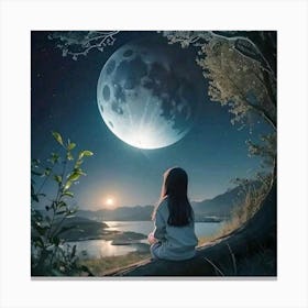 Full Moon In The Sky Canvas Print