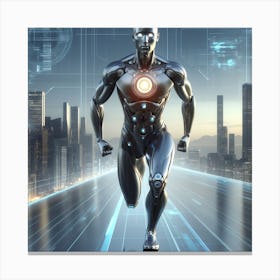 Futuristic Man Running 17 Canvas Print