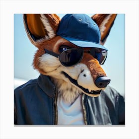 Fox In Sunglasses Canvas Print