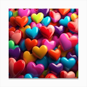 Colorful Hearts 3 Canvas Print